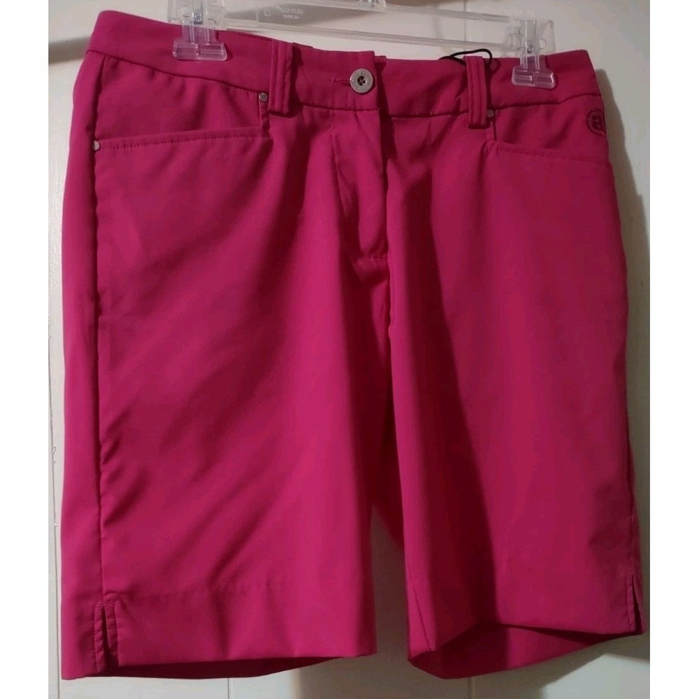 abacus Shorts Womens Size 36/6 UK 10 Bermuda Golf Shorts Pockets Belt Loops Pink